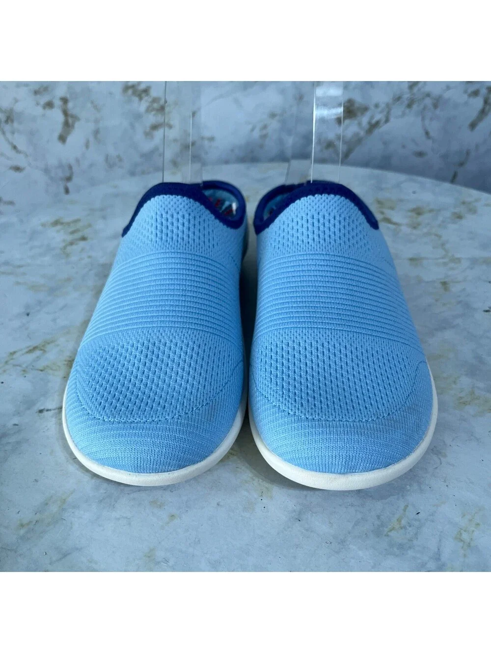 Revitalign Orthotic Women's Size 7 Shoes Blue White Knit Comfort Mules Sneakers